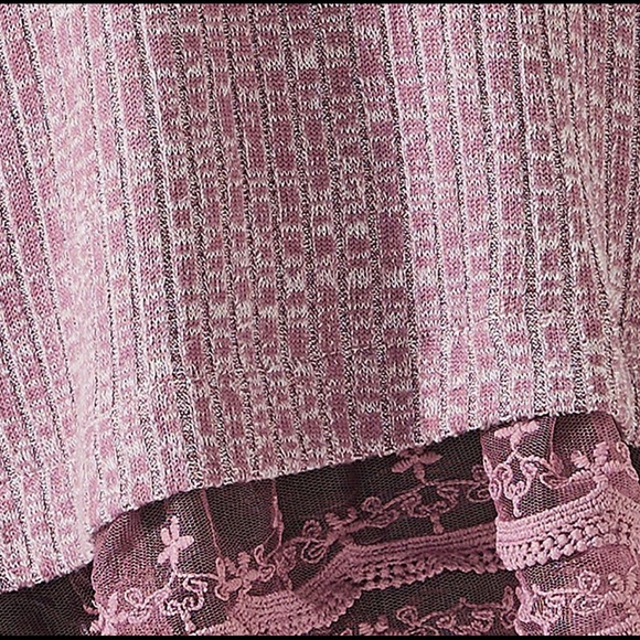 NEW Boho Lavender & Lace Trim Knit Tunic - Picture 6 of 8